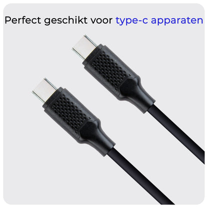 USB-C Kabels Oplaadkabel (60W) Datakabel USB C Kabel - USB C naar USB A Kabel - USB C Oplader - 1.5 meter - Zwart