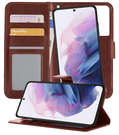 Samsung S21 Ultra Hoesje Bookcase Cover Uitneembaar - Bruin