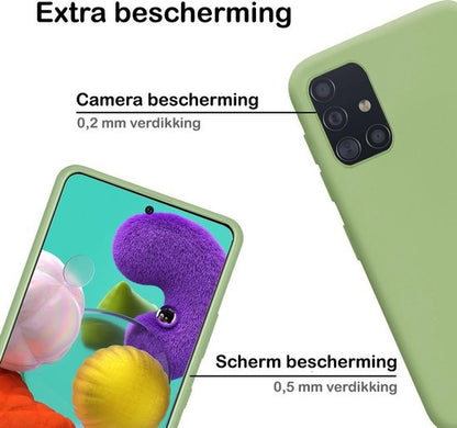 Samsung A51 Hoesje Siliconen Backcover Lichtgewicht - Groen