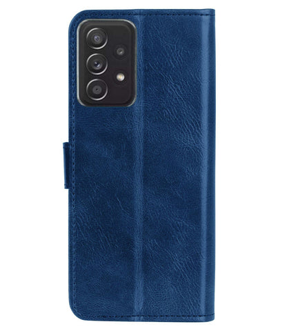 Samsung A52/A52s 5G Hoesje Bookcase Cover met Kaarthouder - Donkerblauw