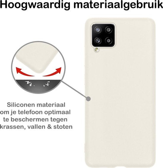 Samsung A12 Hoesje Siliconen - Wit