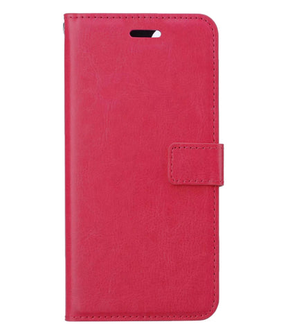 iPhone 13 Pro Hoesje Book Case Kunstleer - Donkerroze