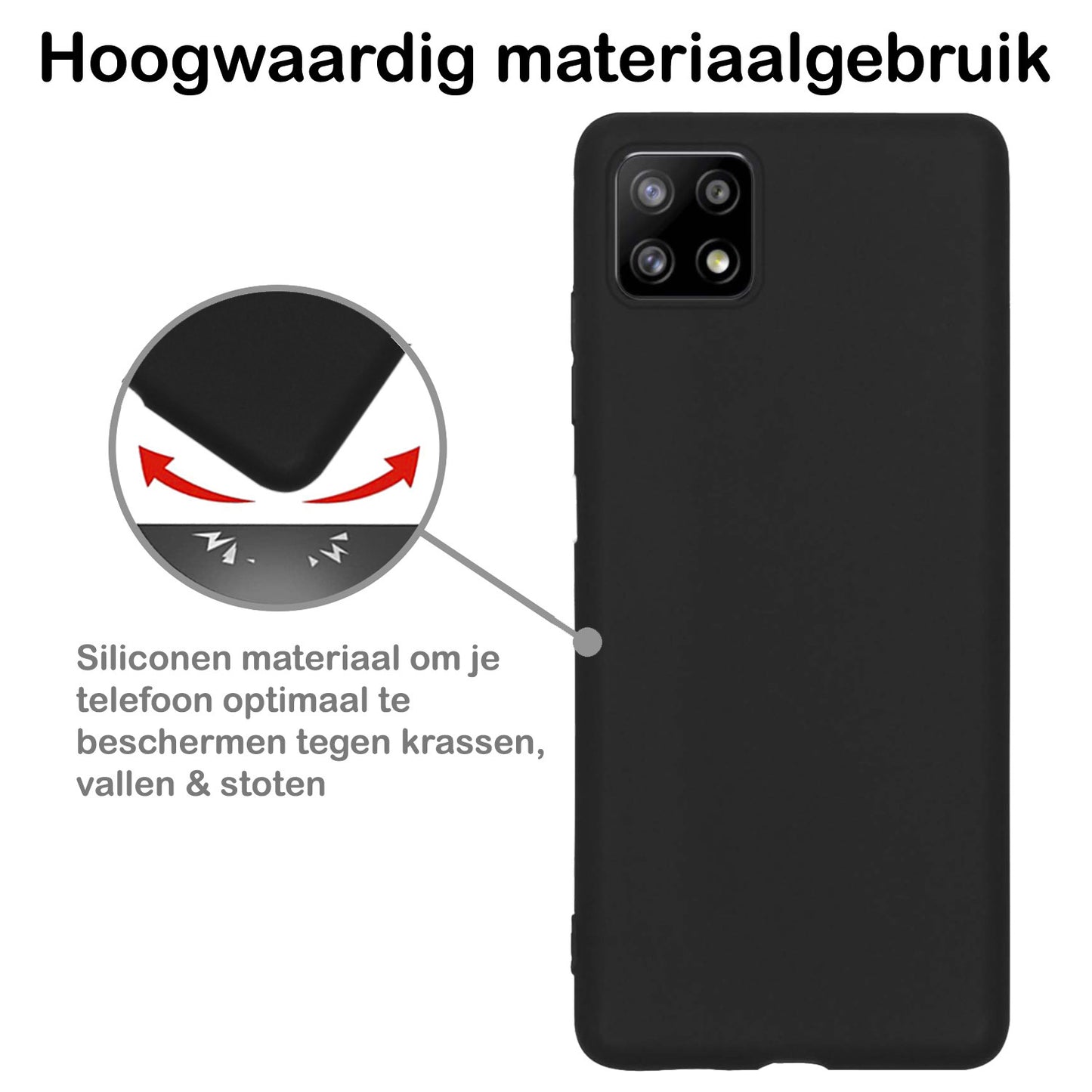 Samsung M22 Hoesje Siliconen - Zwart