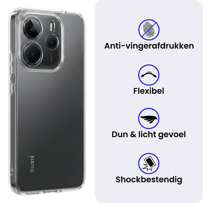 Xiaomi Redmi Note 14 5G Hoesje Siliconen Backcover Lichtgewicht - Transparant