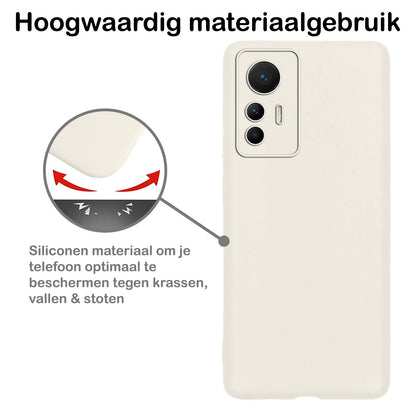Xiaomi 12 Lite Hoesje Siliconen Backcover Lichtgewicht - Wit