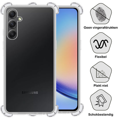 Samsung A34 Hoesje Shockproof Backcover Siliconen - Transparant