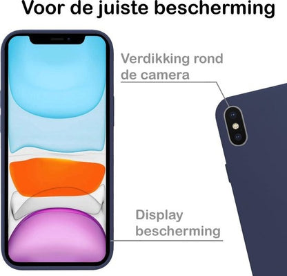iPhone Xs Hoesje Siliconen Backcover Lichtgewicht - Donkerblauw