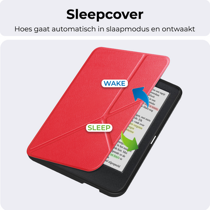 Kobo Clara Colour Trifold Bookcase Hoes - Rood