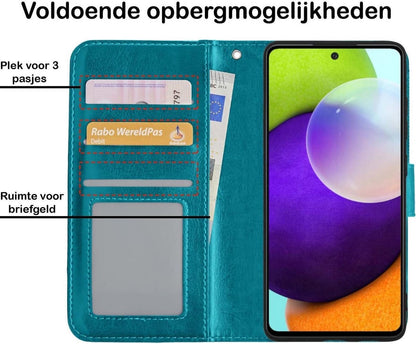 Samsung A52 5G Hoesje Bookcase Cover met Kaarthouder - Turquoise