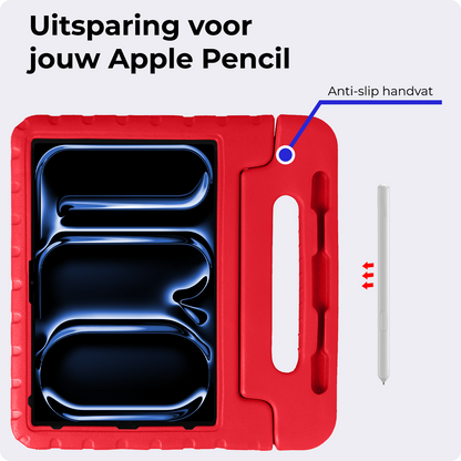 iPad Pro 2018/2020/2021/2022 (12,9 inch) Kinderhoes Shockabsorberend Foam - Rood