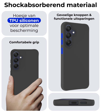 Samsung A25 Hoesje Siliconen Backcover Lichtgewicht - Zwart