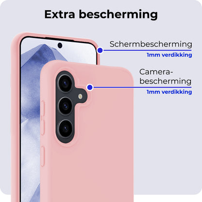 Samsung A55 Hoesje Siliconen Backcover Lichtgewicht - Lichtroze