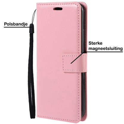 Samsung S22 Plus Hoesje Bookcase Cover met Kaarthouder - Lichtroze