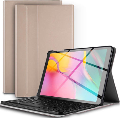 Samsung Galaxy Tab A 10.1 2019 Hoesje Toetsenbord Case Kunstleer - Goud