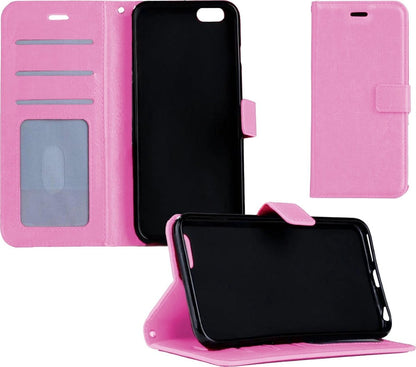 iPhone 5/5s/5SE Hoesje Bookcase Cover met Kaarthouder - Lichtroze