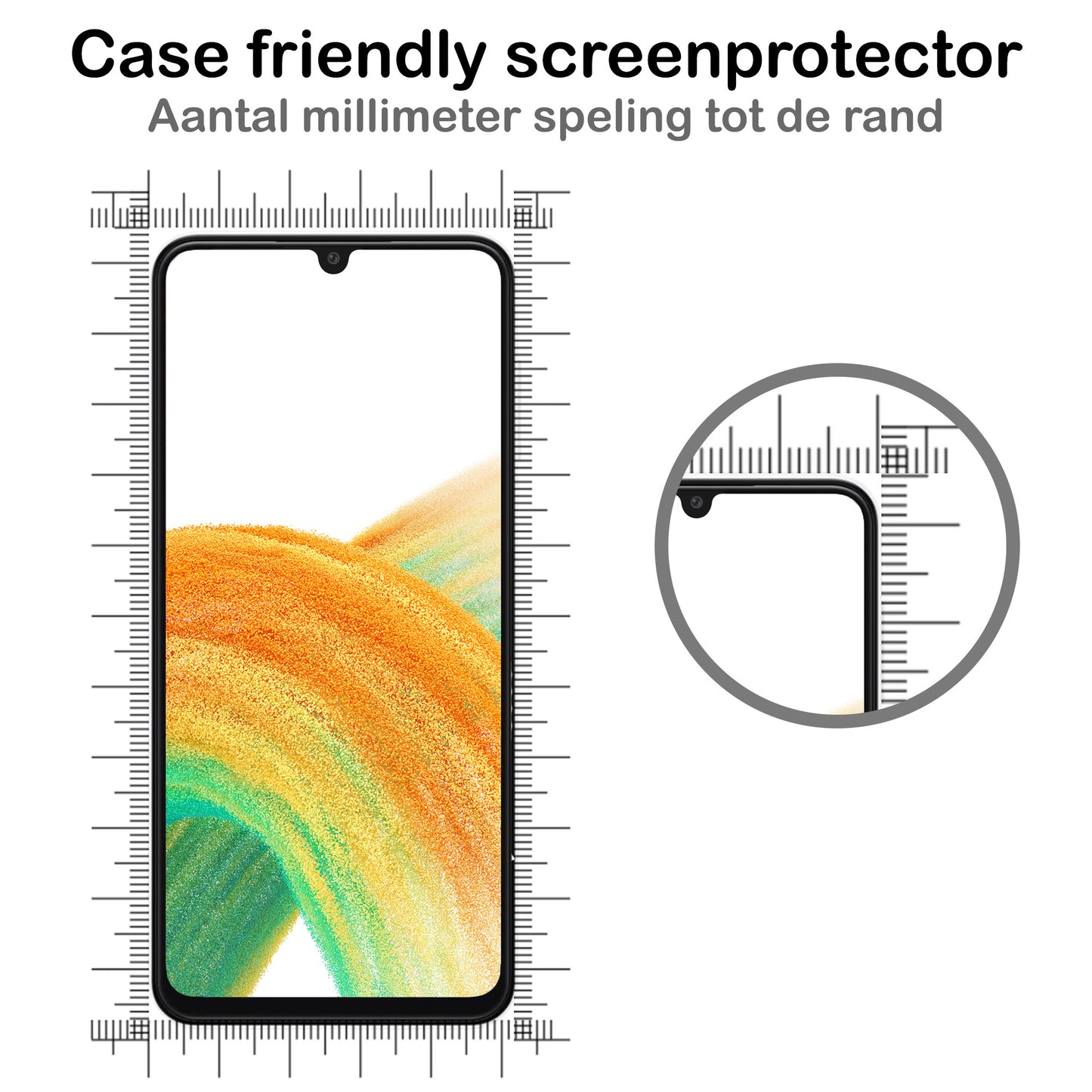 Samsung A33 Screenprotector Full Cover Tempered Glass