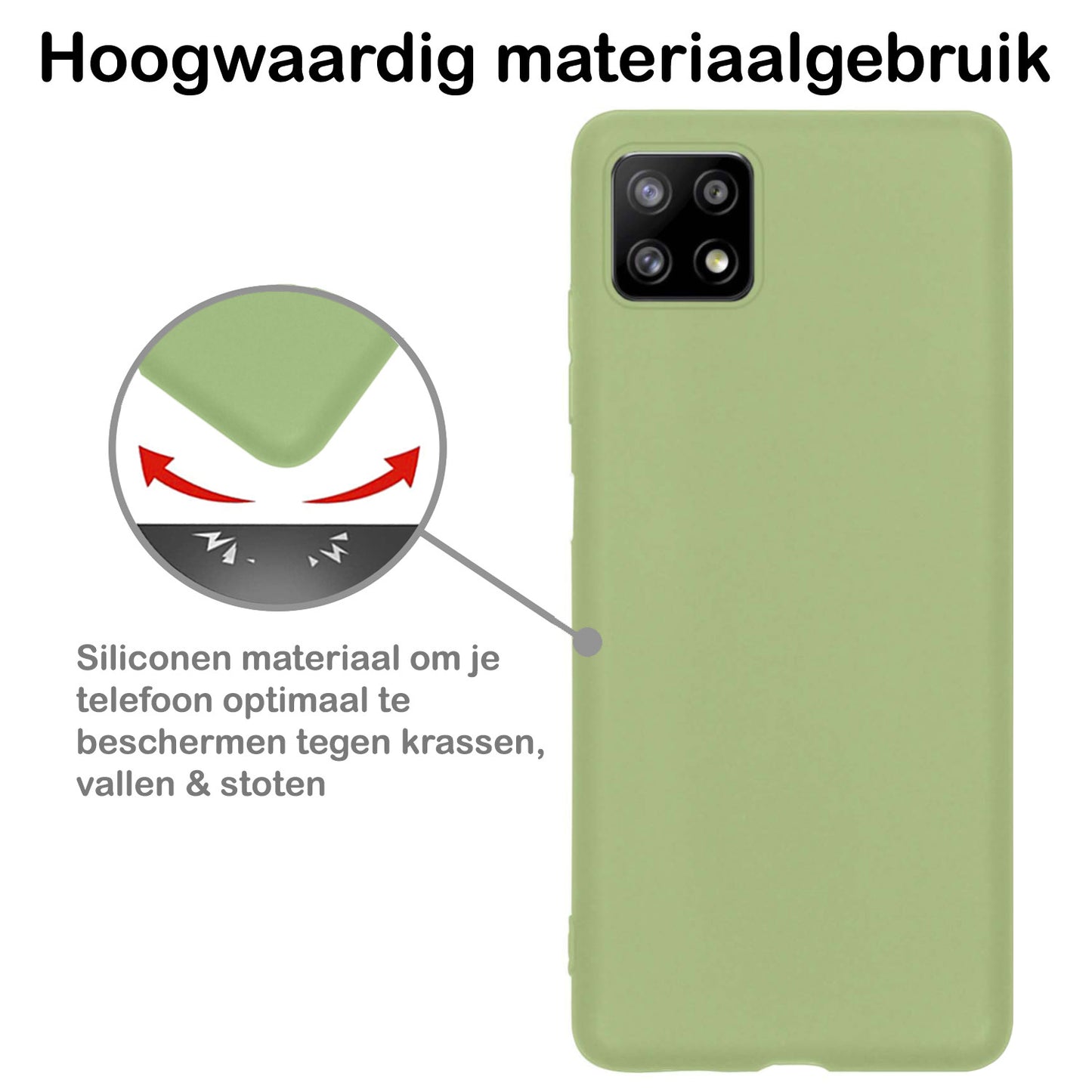 Samsung A22 4G Hoesje Siliconen - Groen