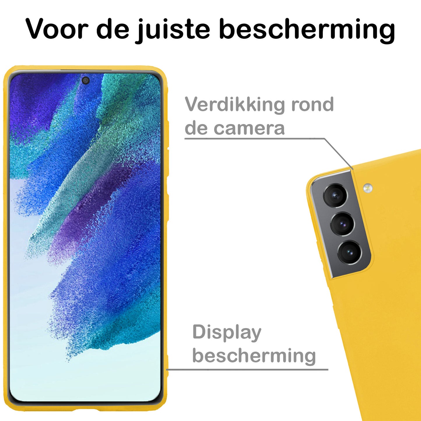 Samsung S21 FE Hoesje Siliconen - Geel