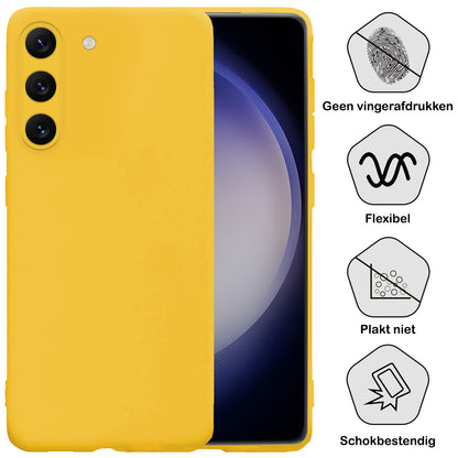 Samsung S23 Hoesje Siliconen Backcover Lichtgewicht - Geel
