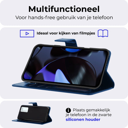 Google Pixel 10 Pro XL Hoesje Bookcase Cover met Kaarthouder - Donkerblauw
