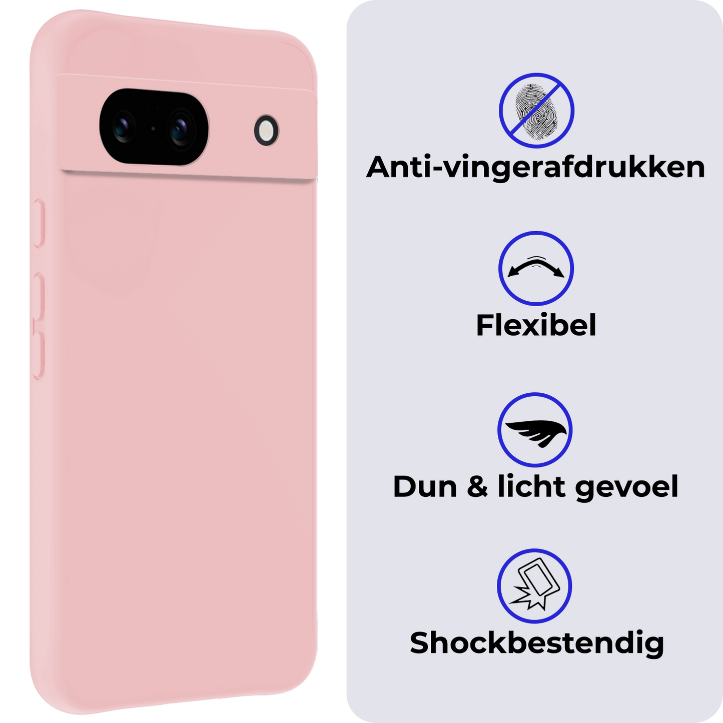 Google Pixel 8a Hoesje Siliconen - Lichtroze