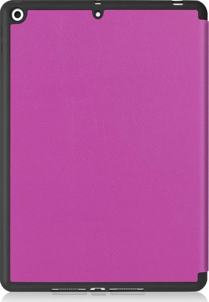 iPad 10.2 2019 Trifold Bookcase Hoes met Penhouder voor Apple Pen - Paars