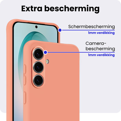 Samsung S26 Plus Hoesje Siliconen Backcover Lichtgewicht - Perzik