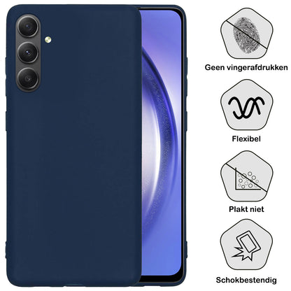 Samsung A54 Hoesje Siliconen Backcover Lichtgewicht - Donkerblauw