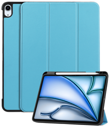 iPad Air 2024 / 2025 (11 inch) Trifold Bookcase Hoes met Penhouder voor Apple Pen - Lichtblauw