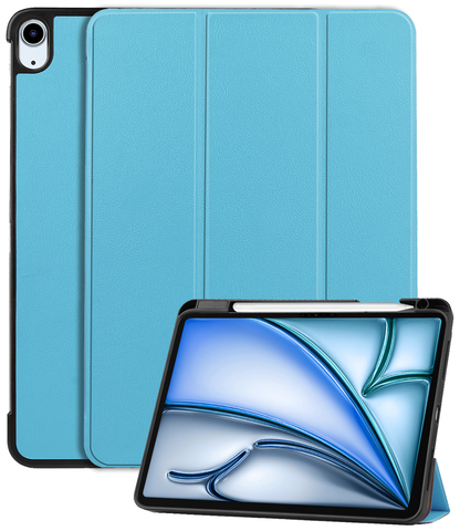 iPad Air 2024 / 2025 (11 inch) Trifold Bookcase Hoes met Penhouder voor Apple Pen - Lichtblauw
