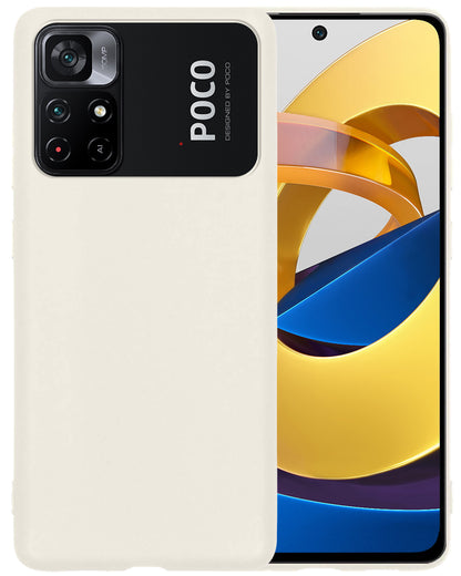 Xiaomi Poco M4 Pro 5G Hoesje Siliconen Backcover Lichtgewicht - Wit