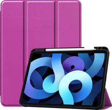 iPad Air 2020 Trifold Bookcase Hoes met Penhouder voor Apple Pen - Paars
