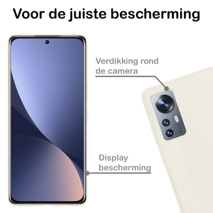 Xiaomi 12 Pro Hoesje Siliconen Backcover Lichtgewicht - Wit