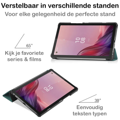 Lenovo Tab M9 Trifold Bookcase Hoes - Donkergroen