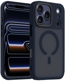 iPhone 17 Pro Max Hoesje Geschikt voor Magsafe Backcover Shockproof - Donkerblauw