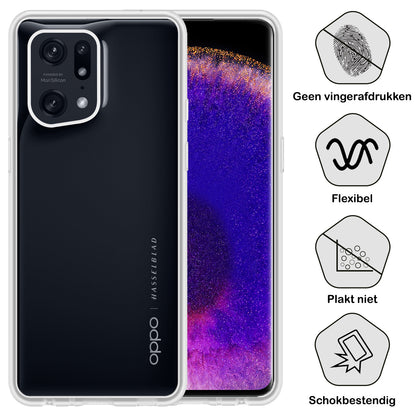 OPPO Find X5 Hoesje Siliconen Backcover Lichtgewicht - Transparant