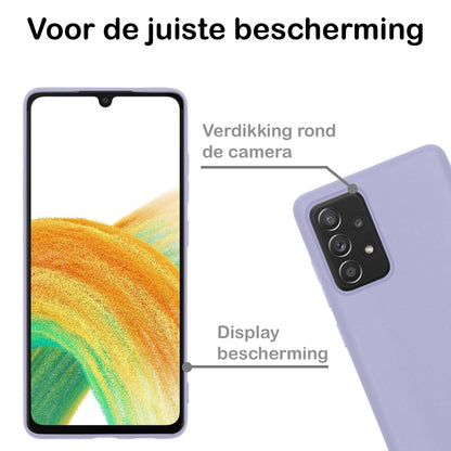 Samsung A33 Hoesje Siliconen Backcover Lichtgewicht - Lila