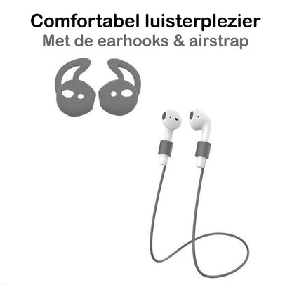AirPods 2 Hoesje Siliconen 3 in 1 - Grijs