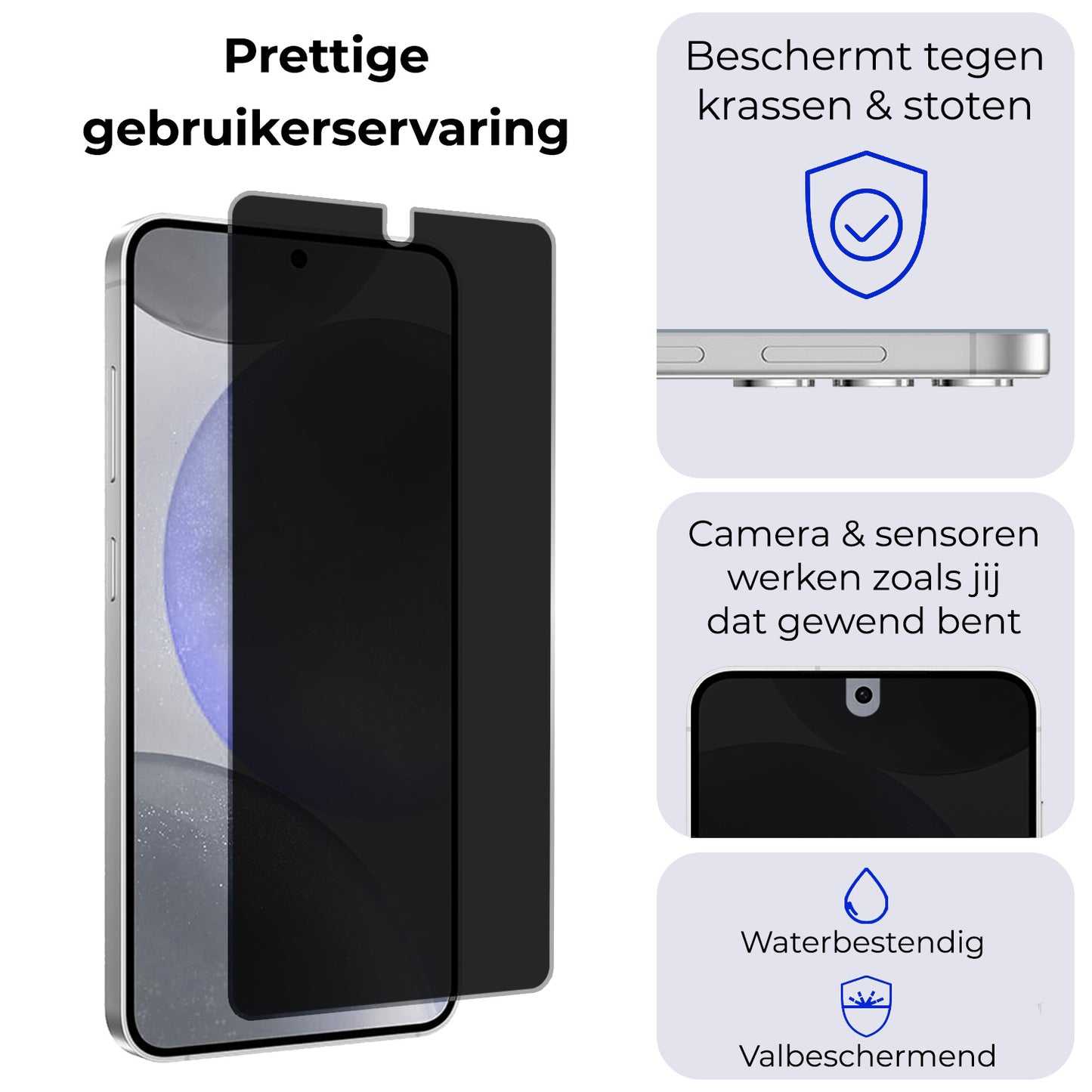 Samsung S24 Plus Screenprotector Privacy Tempered Glass