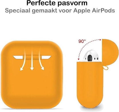 AirPods 2 Hoesje Siliconen Lichtgewicht - Oranje