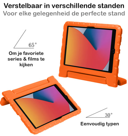 iPad 10.2 2021 Kinderhoes Shockabsorberend Foam - Oranje