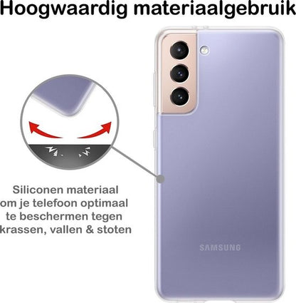 Samsung S21 Hoesje Siliconen Backcover Lichtgewicht - Transparant