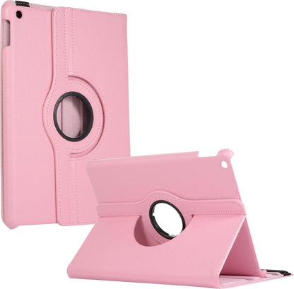 iPad 10.2 2019 Trifold Bookcase Hoes 360 Graden Draaibaar - Lichtroze