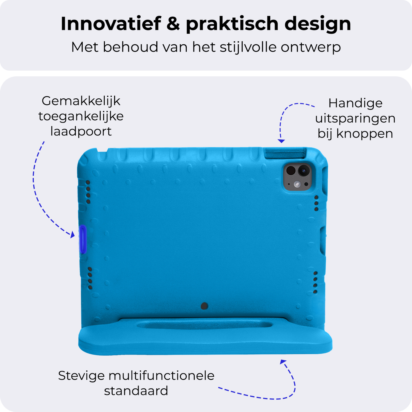 iPad Pro 2024 (13 inch) Hoesje Kids Cover Bumper - Blauw