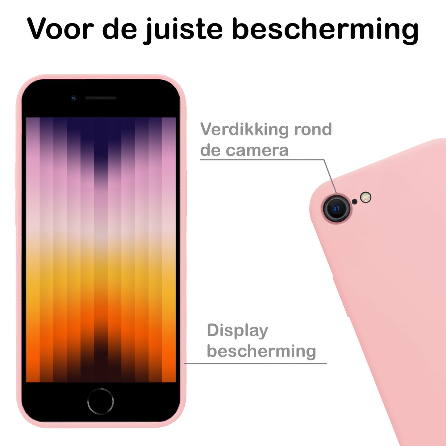 iPhone SE 2022 Hoesje Siliconen - Lichtroze