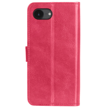 iPhone 16e Hoesje Bookcase Cover met Kaarthouder - Donkerroze