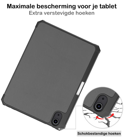 iPad Mini 6 Trifold Bookcase Hoes met Penhouder voor Apple Pen - Grijs