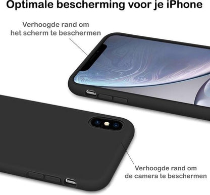 iPhone Xs Hoesje Siliconen Backcover Lichtgewicht - Zwart