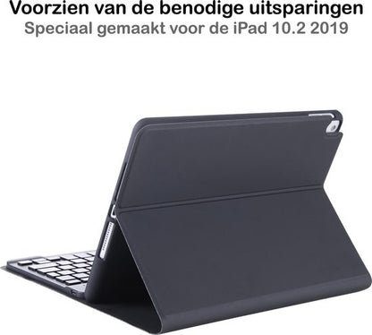 iPad 10.2 2019/2020 Toetsenbord Hoes met Uitneembaar toetsenbord - Zwart