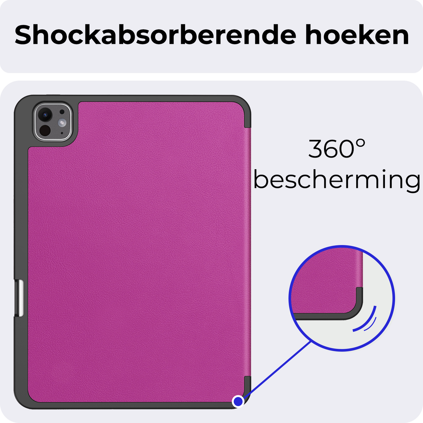 iPad Pro 2024 (11 inch) Hoesje Book Case Met Apple Pencil Uitsparing - Paars